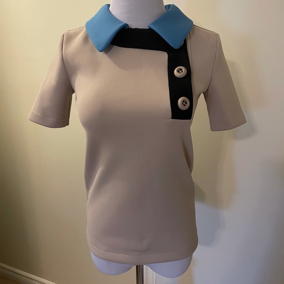 Gorgeous Prada color block collared top - Picture 9 of 16